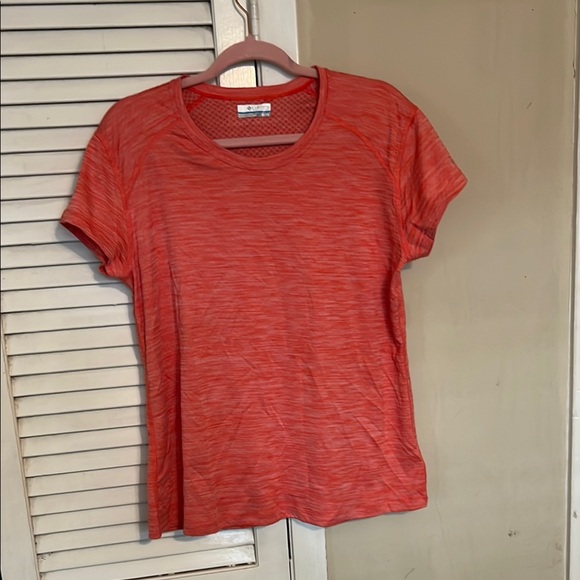 Columbia Tops - Columbia Red Short Sleeve Tee with Heathered Texture